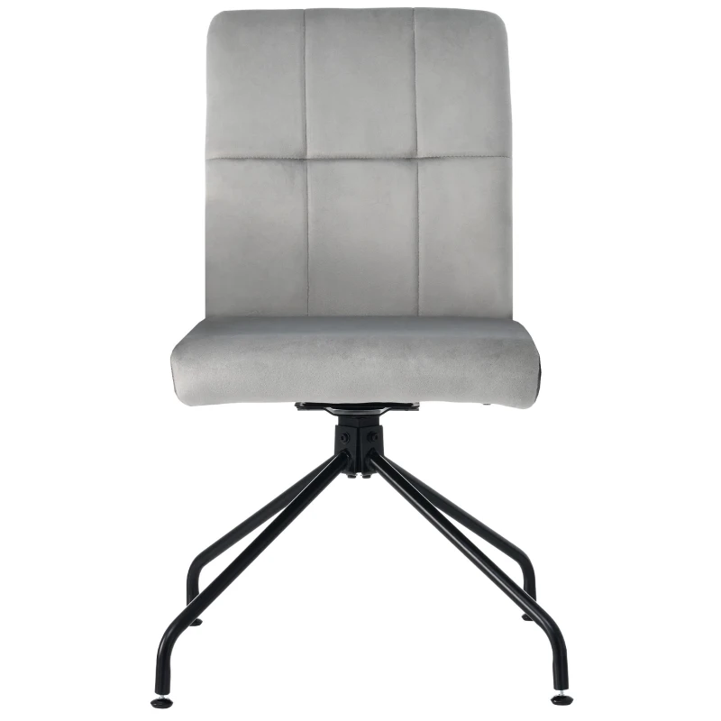 Esszimmerstuhl in Samtoptik mit abnehmbaren Armlehnen, ergonomischem Design und einfacher Montage, 1er-Set, Grau