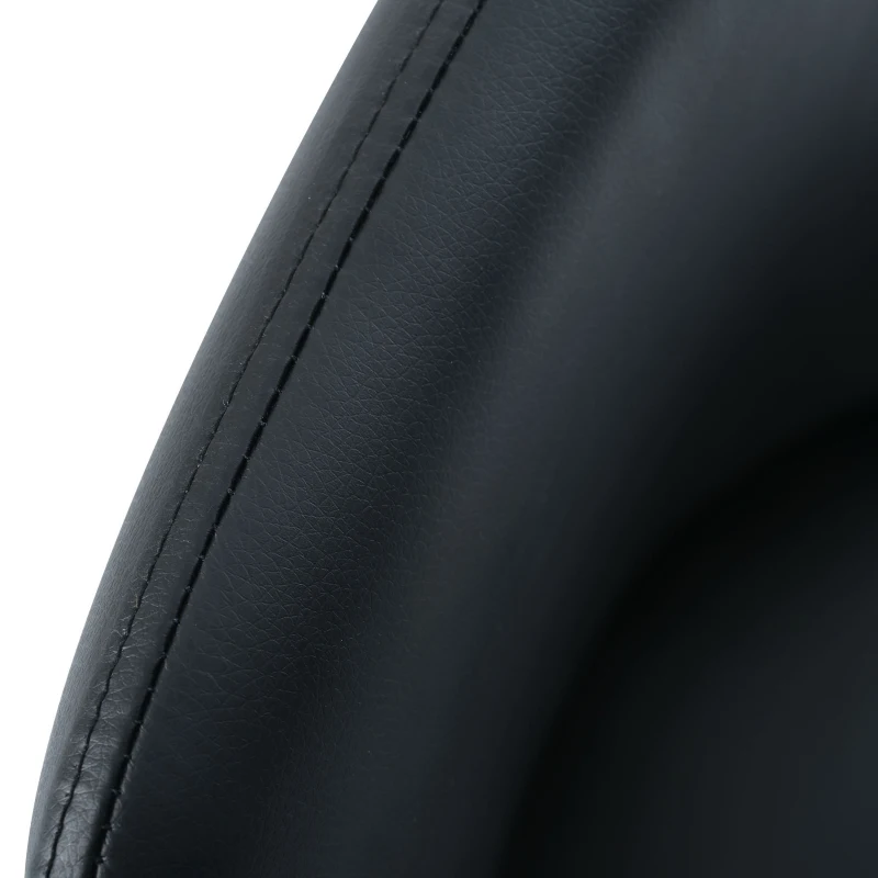 Set di 2 sedie da pranzo, ergonomiche, sedile in pelle PU, telaio in metallo, gambe stabili, 44×41×88 cm, Nero