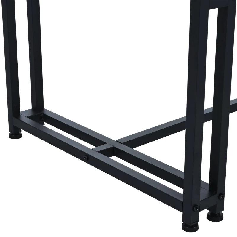 Table à manger luxueux 120x70 cm, table de cuisine moderne avec plateau en MDF et pieds en métal noir pour salle à manger et salon,Noir Blanc