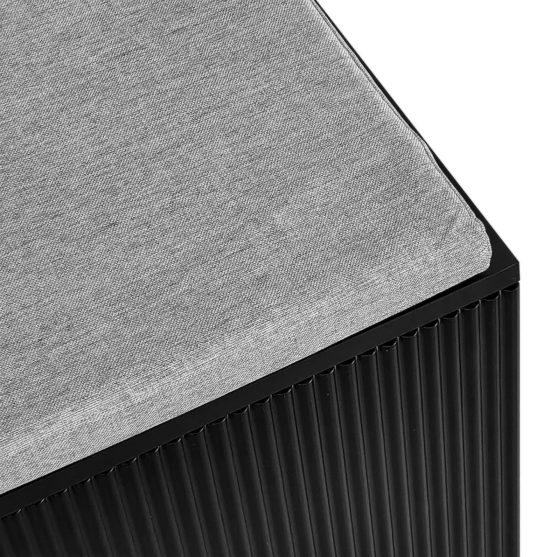 Set guardaroba con panca per scarpe e cuscino, frontale armadio con ganci, 60,5×180,5×35,2 cm, Nero+Oro