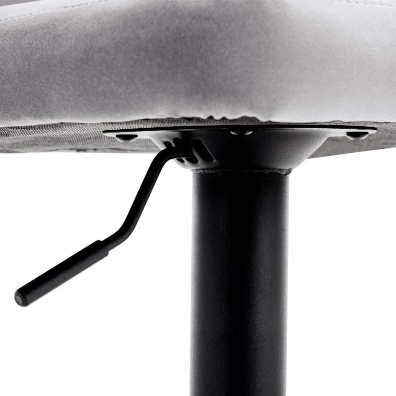 Tabourets de bar en velours, lot de 2, pivotants et réglables en hauteur, chaises de loisirs modernes avec repose-pieds pour restaurants et bars,Gris