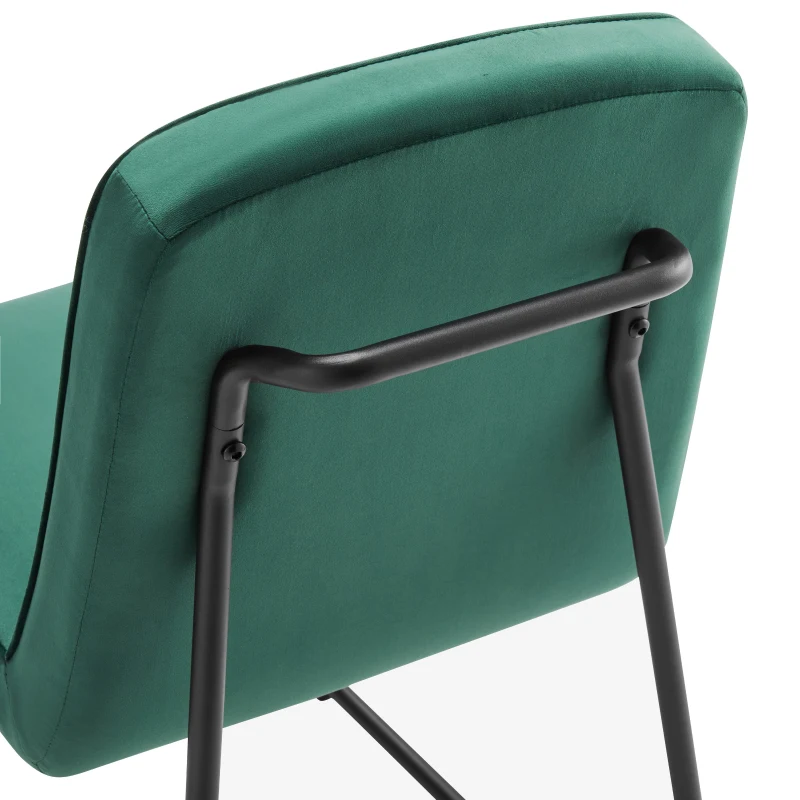 Set de 2 scaune de sufragerie din catifea, scaun tapițat cu spătar pentru sufragerie/living, 46x45x81,5 cm, Verde