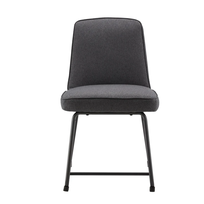 Chaises de salle à manger en lin, chaise de cuisine avec structure en métal et rembourrage, design ergonomique, lot de 2,Gris