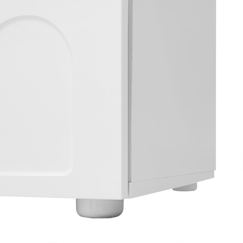 Table basse en forme de nuage avec tiroirs et compartiments de rangement, mécanisme Push-to-Open, Blanc(m-10)