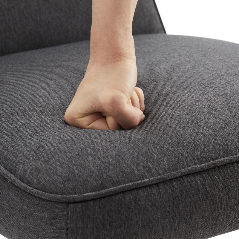 Chaises de salle à manger en lin, chaise de cuisine avec structure en métal et rembourrage, design ergonomique, lot de 2,Gris