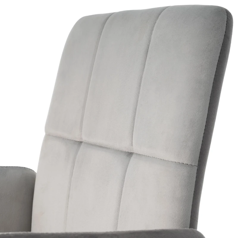 Esszimmerstuhl in Samtoptik mit abnehmbaren Armlehnen, ergonomischem Design und einfacher Montage, 1er-Set, Grau