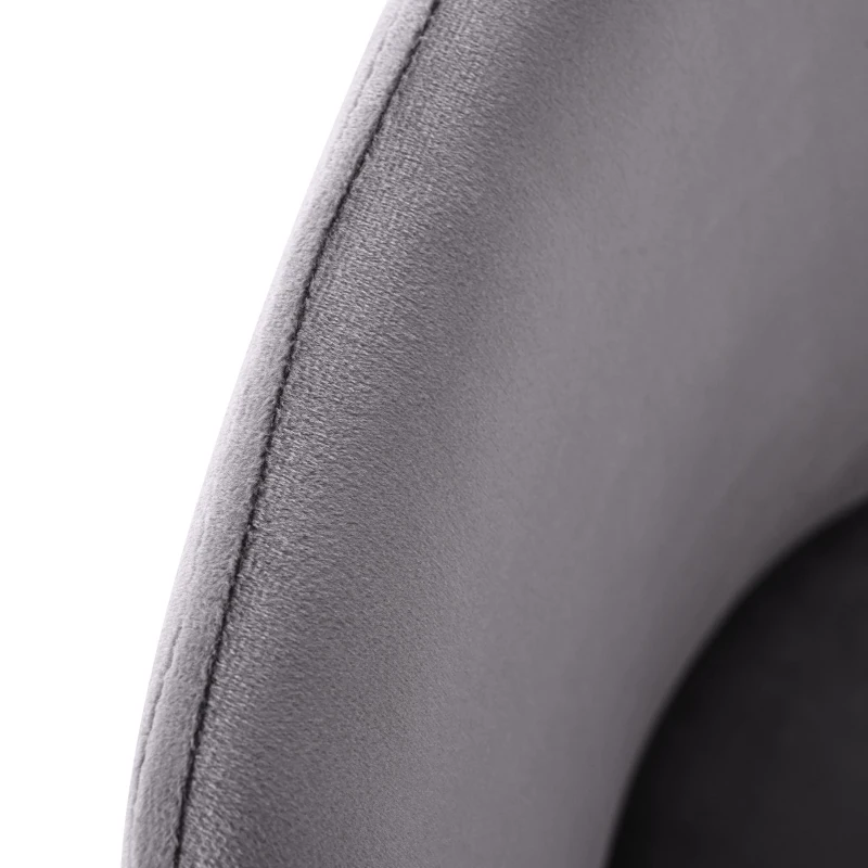 Esszimmerstuhl-Set (2 Stk), Polster in Samtoptik, Metallgestell, ergonomische Rückenlehne, Tragfähigkeit 150 kg, 50×48×88 cm, Grau