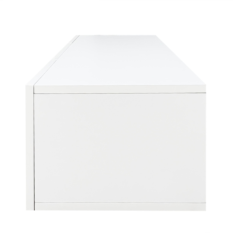 Suport TV mobil, suport TV de perete, cu iluminare LED și control prin aplicație Bluetooth, 160×31×22 cm, Alb