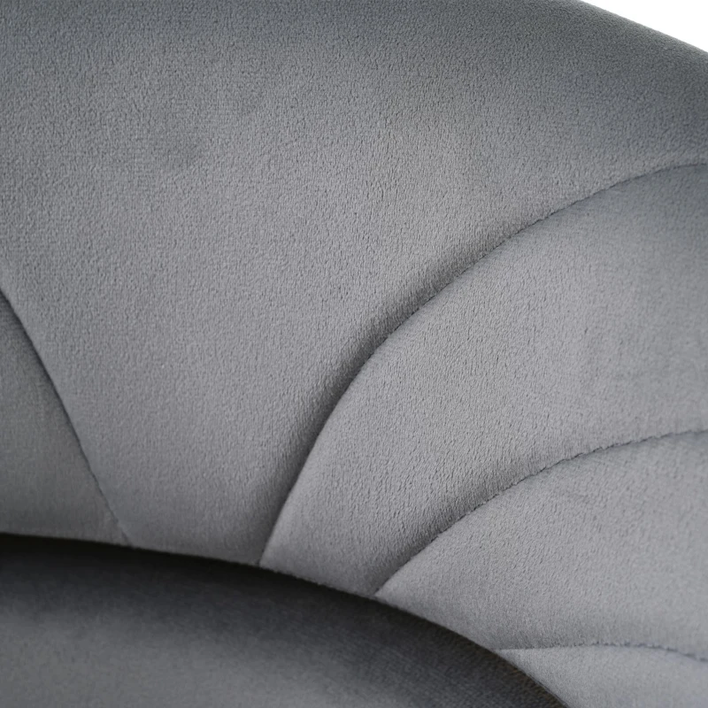 Chaise de salle à manger avec revêtement en velours, Design léger et luxueux, Quatre pieds en métal, Polyvalente pour salon et chambre à coucher, Ergonomique et stable,Gris