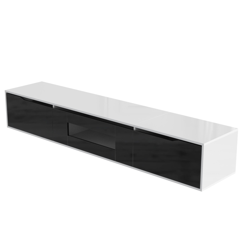 Fernsehschrank Hochglanz Led Beleuchtung Modern Design fürs Wohnzimmer Schwarz Weiß