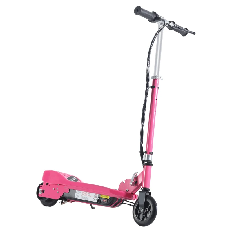 HOMCOM Folding Electric Kids Scooter Ride on Age 7-14, Pink