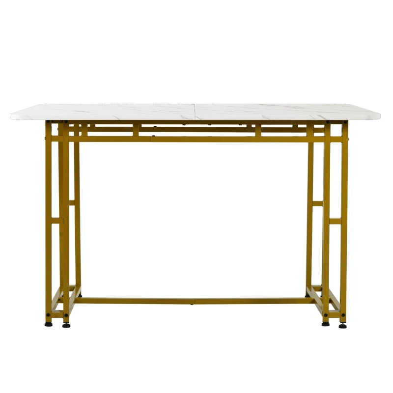 Table à manger luxueux 120x70 cm, table de cuisine moderne avec plateau en MDF et pieds en métal doré pour salle à manger et salon,Doré