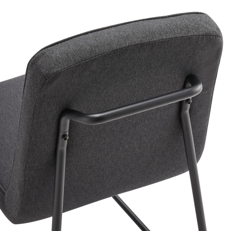 Chaises de salle à manger en lin, chaise de cuisine avec structure en métal et rembourrage, design ergonomique, lot de 2,Gris