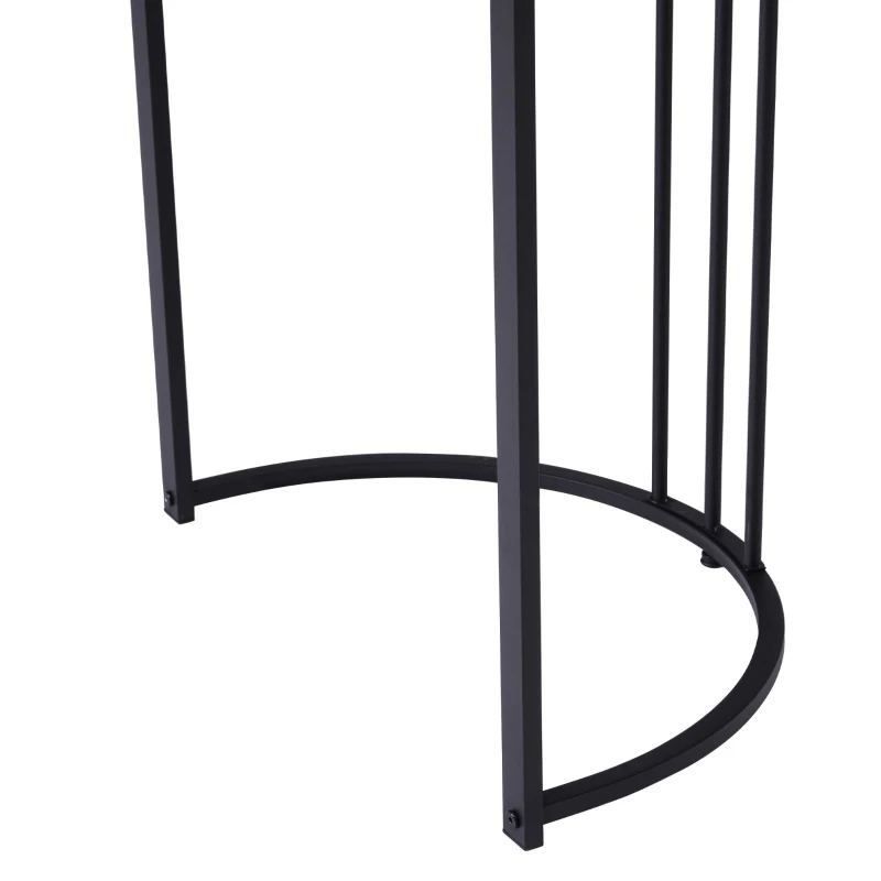 Tavolo da pranzo moderno 140 x 80 cm, con motivo marmo, struttura in metallo, per sala da pranzo e soggiorno, Bianco+Nero