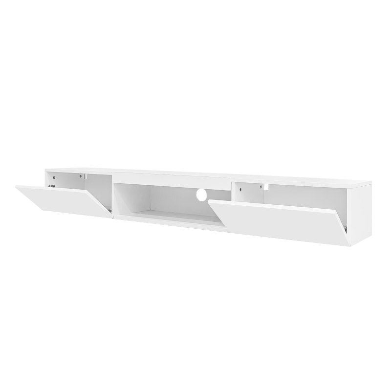 Suport TV mobil, suport TV de perete, cu iluminare LED și control prin aplicație Bluetooth, 160×31×22 cm, Alb