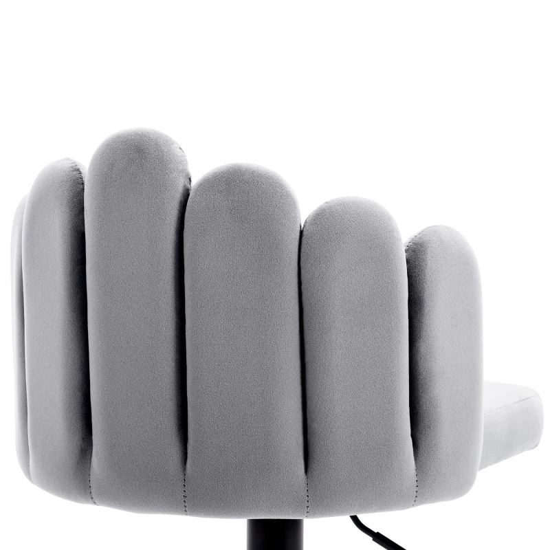 Tabourets de bar en velours, lot de 2, pivotants et réglables en hauteur, chaises de loisirs modernes avec repose-pieds pour restaurants et bars,Gris