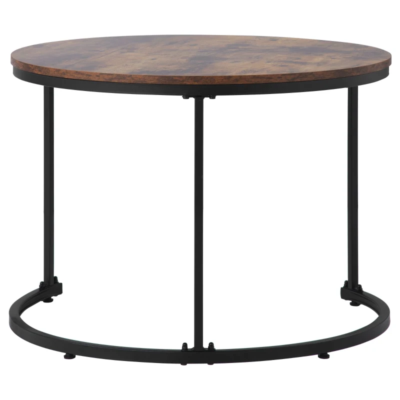 Runder Couchtisch 70 cm, MDF-Tischplatte, elegant für Wohnzimmer, Familie und Freunde, Braun