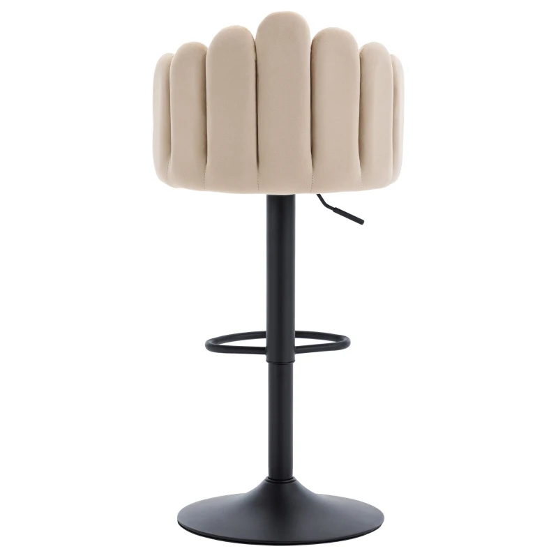 Set di 2 sgabelli da bar velluto, girevoli e regolabili in altezza, sedie moderne con poggiapiedi per ristoranti e bar, Beige