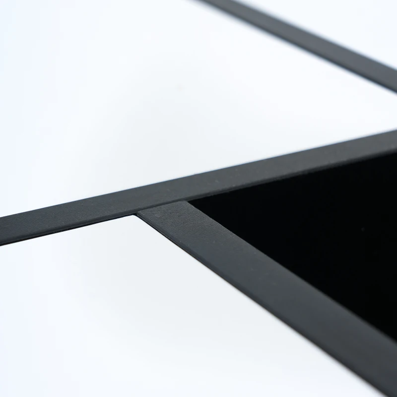 Table basse élégante en finition brillante avec 4 tiroirs,  compartiment de rangement intégré et haute stabilité,  70×70×35 cm, Blanc+Noir