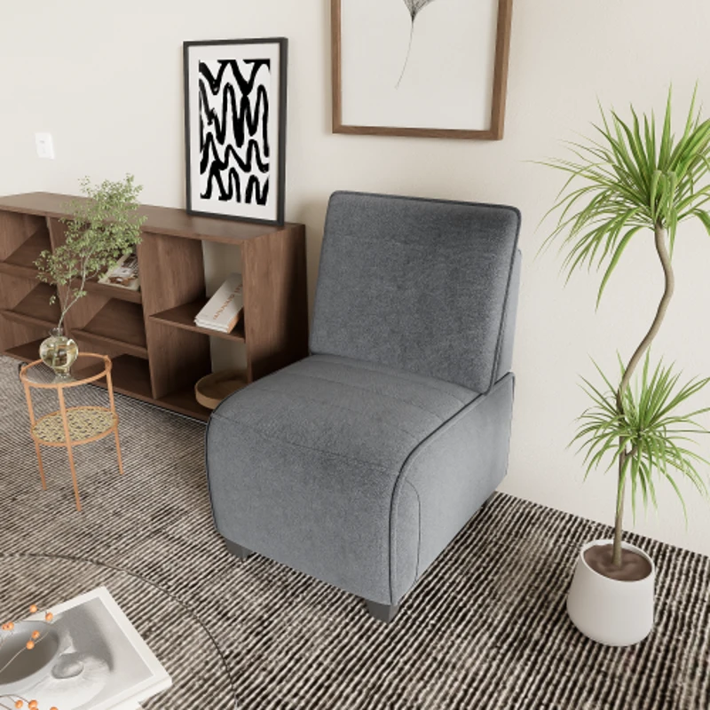 Sedia multifunzionale per il tempo libero, poltrona singola, combinabile in divano per più persone, 62×90×83,5 cm, Grigio