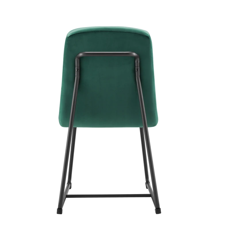 Set de 2 scaune de sufragerie din catifea, scaun tapițat cu spătar pentru sufragerie/living, 46x45x81,5 cm, Verde