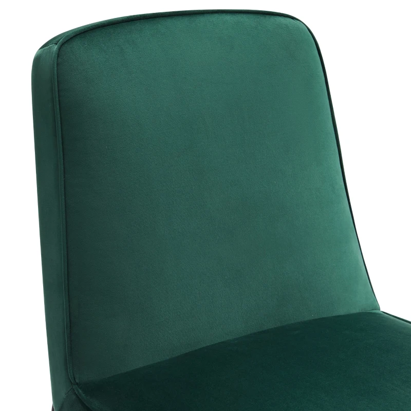 Set de 2 scaune de sufragerie din catifea, scaun tapițat cu spătar pentru sufragerie/living, 46x45x81,5 cm, Verde