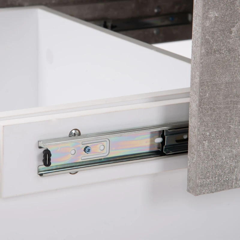 Universeller Sofatisch mit Hochglanzoptik, ausziehbarem Tisch und Stauraum, modernes Design, 102×60×40 cm, Grau