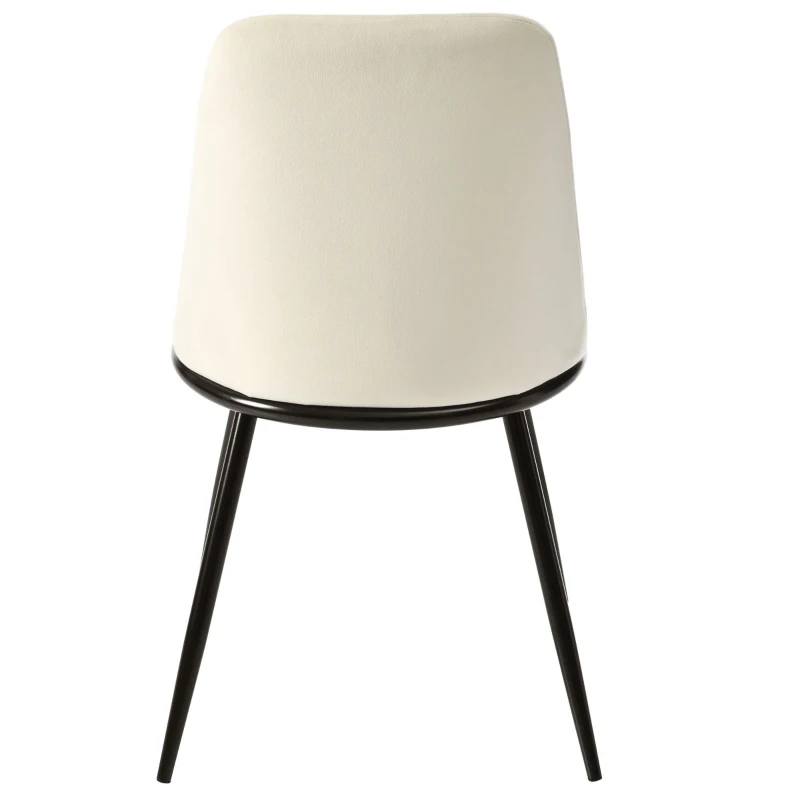 Set de 2 scaune de prânz, design ergonomic, tapițerie din catifea, structură metalică, 44×41×88 cm, Bej