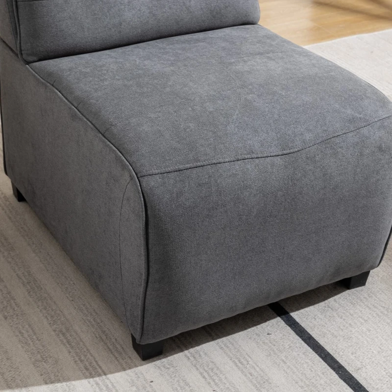 Sedia multifunzionale per il tempo libero, poltrona singola, combinabile in divano per più persone, 62×90×83,5 cm, Grigio
