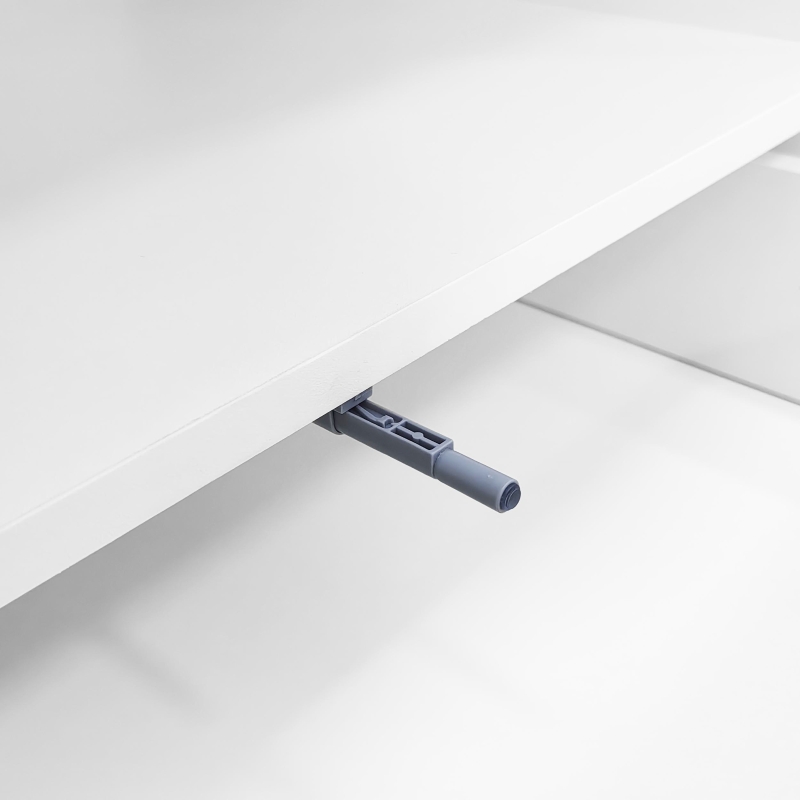 Table basse en forme de nuage avec tiroirs et compartiments de rangement, mécanisme Push-to-Open, Blanc(m-9)