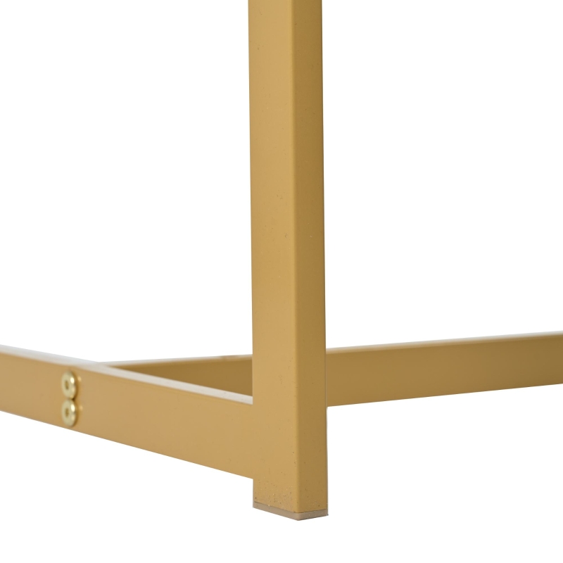 Table d'entrée avec tiroir, style luxe léger, plateau en MDF, structure en métal, 120×38×76 cm,Gris