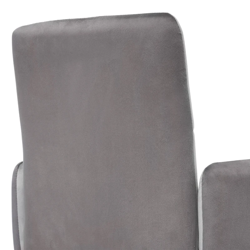 Esszimmerstuhl in Samtoptik mit abnehmbaren Armlehnen, ergonomischem Design und einfacher Montage, 1er-Set, Grau