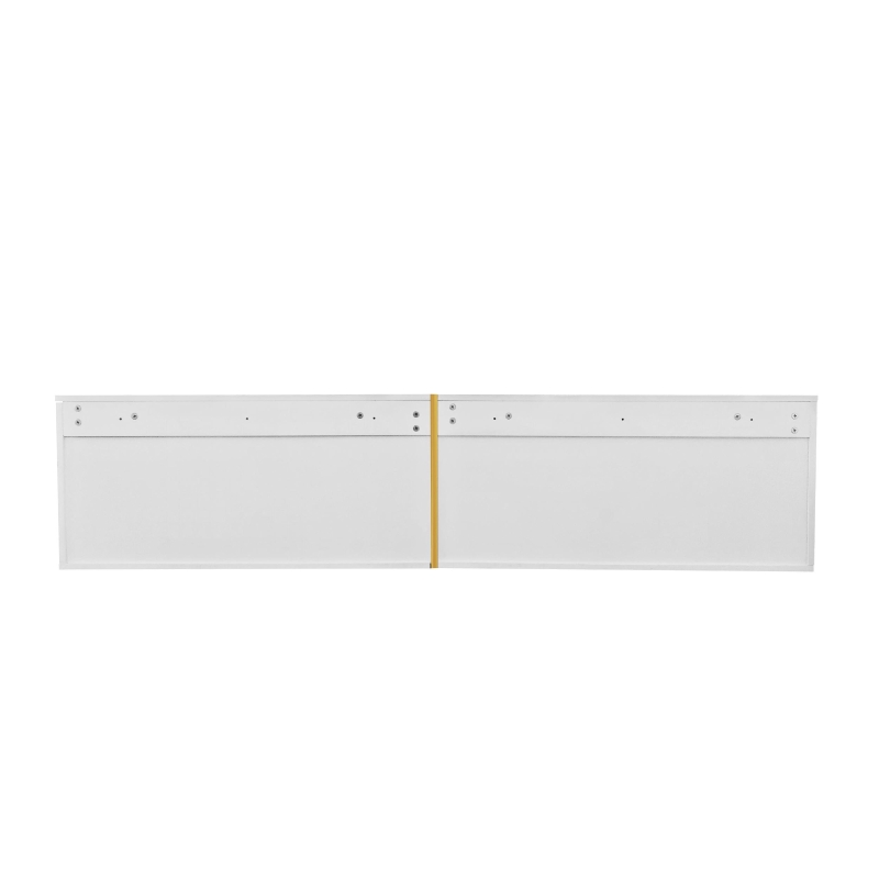 Meuble TV brillant, meuble bas avec portes, espace de rangement combiné, mural/autonome, 172×35×40 cm, Blanc