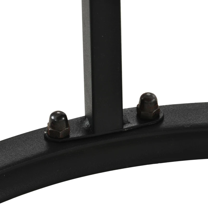 Runder Couchtisch 2er Set, Stapelbare Beistelltische aus MDF mit Metallrahmen, Platzsparendes Design, Großer Tisch: 50 x 70,5 cm, Kleiner Tisch: 45,5 x 44 cm,  Eiche