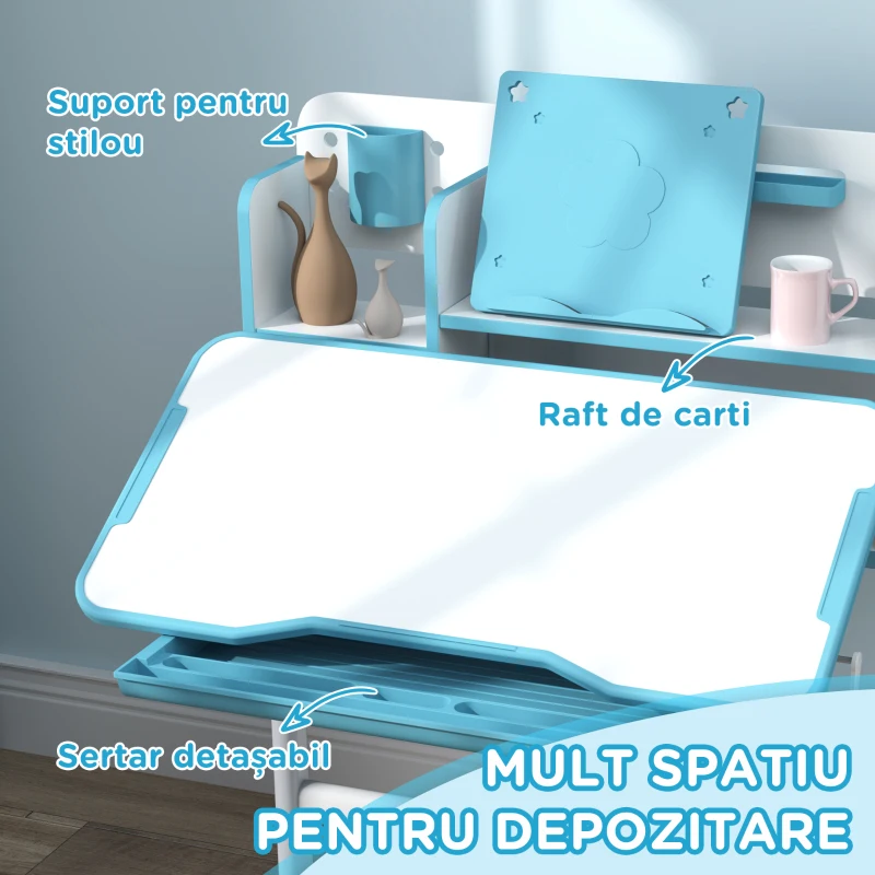 Aiyaplay Set Birou Copii 3–12 Ani – Reglabil cu Scaun & Blat inclinabil(m-6)