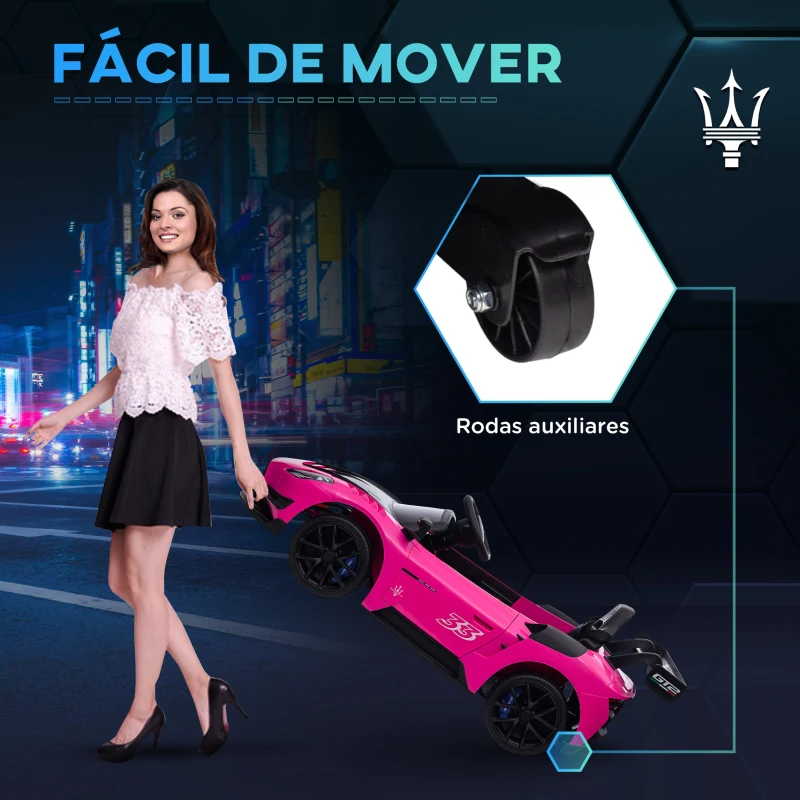 AIYAPLAY Carro Elétrico para Crianças Carro Maserati GT2 12V  com Controlo Remoto Faróis LED Buzina E Música  115x60x45 cm