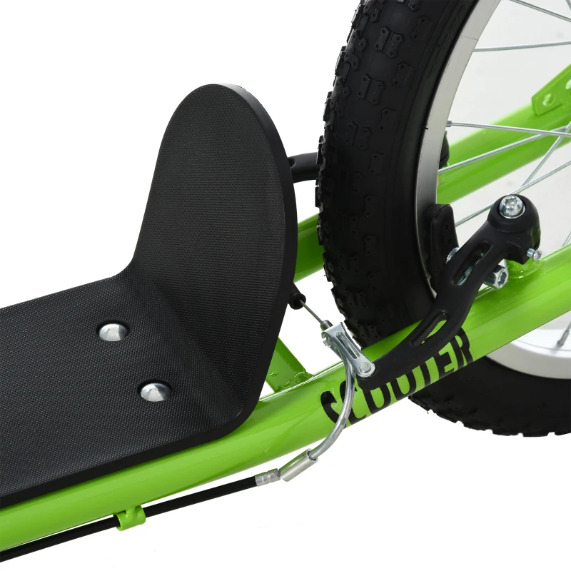 HOMCOM Kinderroller Scooter Tretroller Cityroller Kickscooter Roller Kinder Kickboard mit Luftreifen und Handbremse Scooter Kinder ab 5 Jahre 16 Zoll Grün 139 x 58 x 90-96 cm