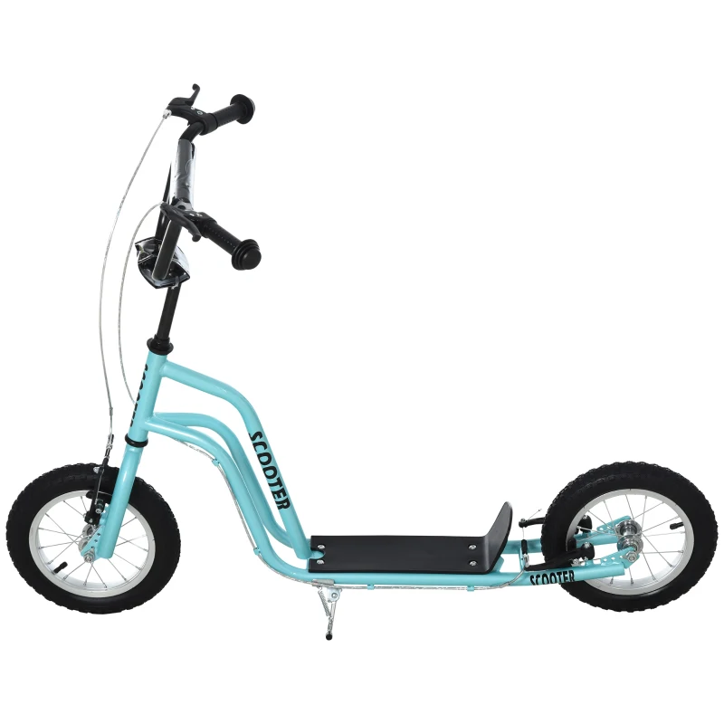 HOMCOM Kinderroller Lenker Verstellbar Scooter Tretroller Cityroller Kinder Roller Kickboard mit Luftreifen 12 Zoll ab 5 Jahre Blau 120 x 58 x 75-80 cm