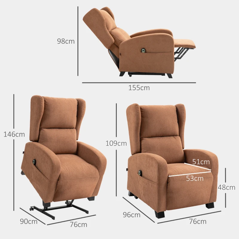 Homcom Fotoliu Electric – Reclinabil 160° cu Telecomanda & Suport Picioare