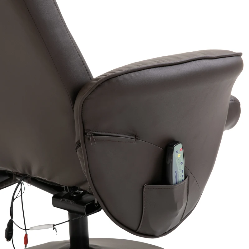 HOMCOM massagestoel met voetenbank 145° helling bruin(m-12)