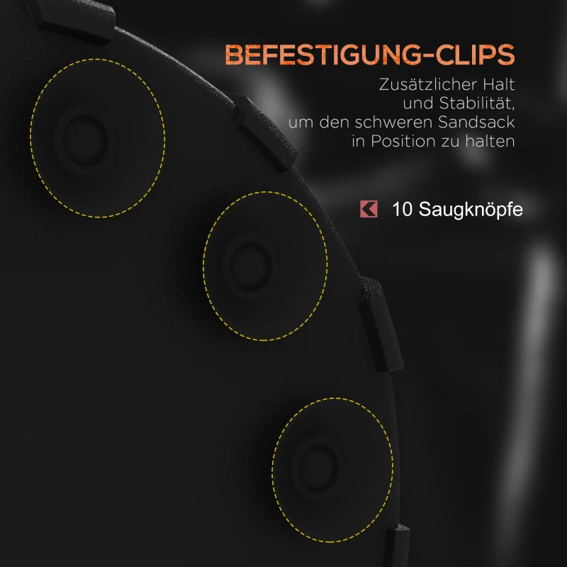 SPORTNOW Freistehender Boxsack, verstellbares Schagpolster, befüllbare Basis bis 50 kg, 57 x 57 x 175 cm, Schwarz