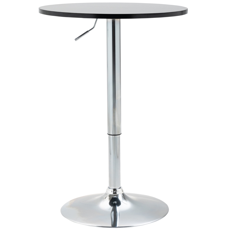 HOMCOM bartafel met draaibaar blad in hoogte verstelbaar zwart 61 x 70-90cm