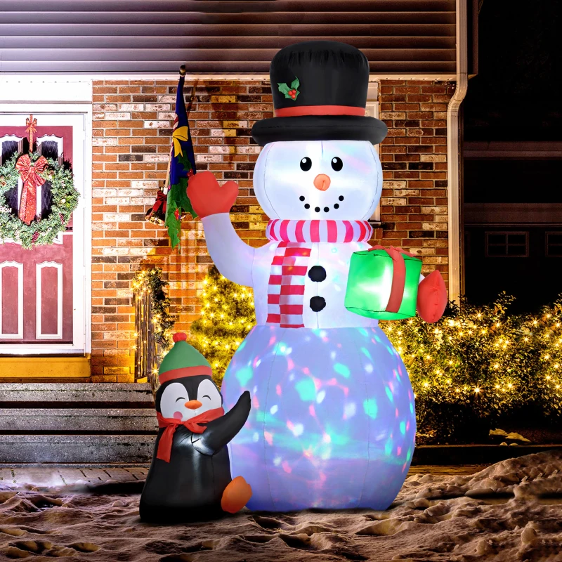 Outsunny 8ft Inflatable Christmas Snowman, with Accessories
