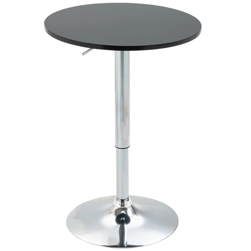 HOMCOM bartafel met draaibaar blad in hoogte verstelbaar zwart 61 x 70-90cm