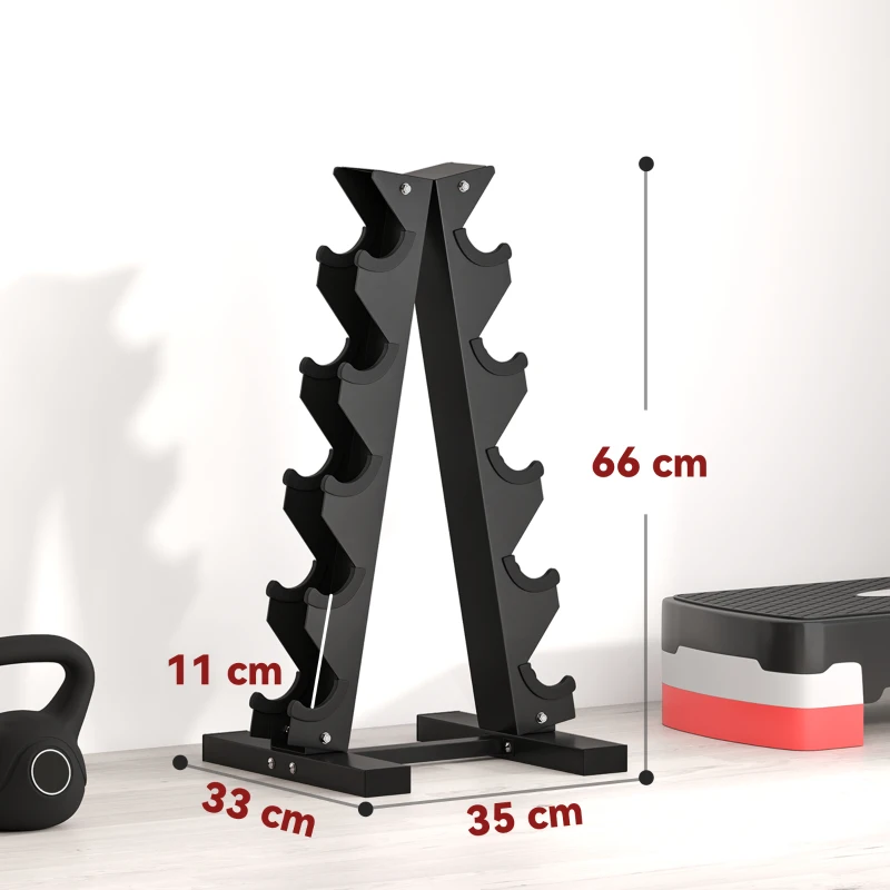 SPORTNOW Suport pentru Gantere cu 5 Niveluri Suport de Depozitare a Halterelor Otel pentru Sala de Gimnastica de Acasa suport pentru gantere, suport pentru gantere rack suport gantere antrenament acasa exercitii cu gantere suport greutati