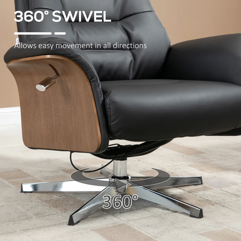 HOMCOM Fotel relaksacyjny z podnóżkiem, fotel telewizyjny z funkcją leżącą, fotel do odpoczynku