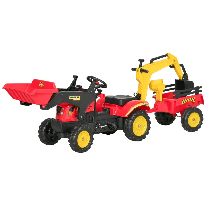 HOMCOM buldozer de jucarie, plastic, 179x42x59 cm, negru(m-12)