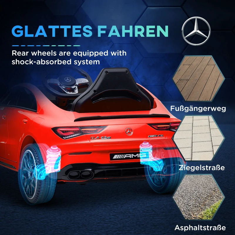 AIYAPLAY Kinder Elektrische Auto, Bestuurbaar met Trainingswielen, LED-Verlichting, Claxon, voor Kinderen van 3-6 Jaar, Rood