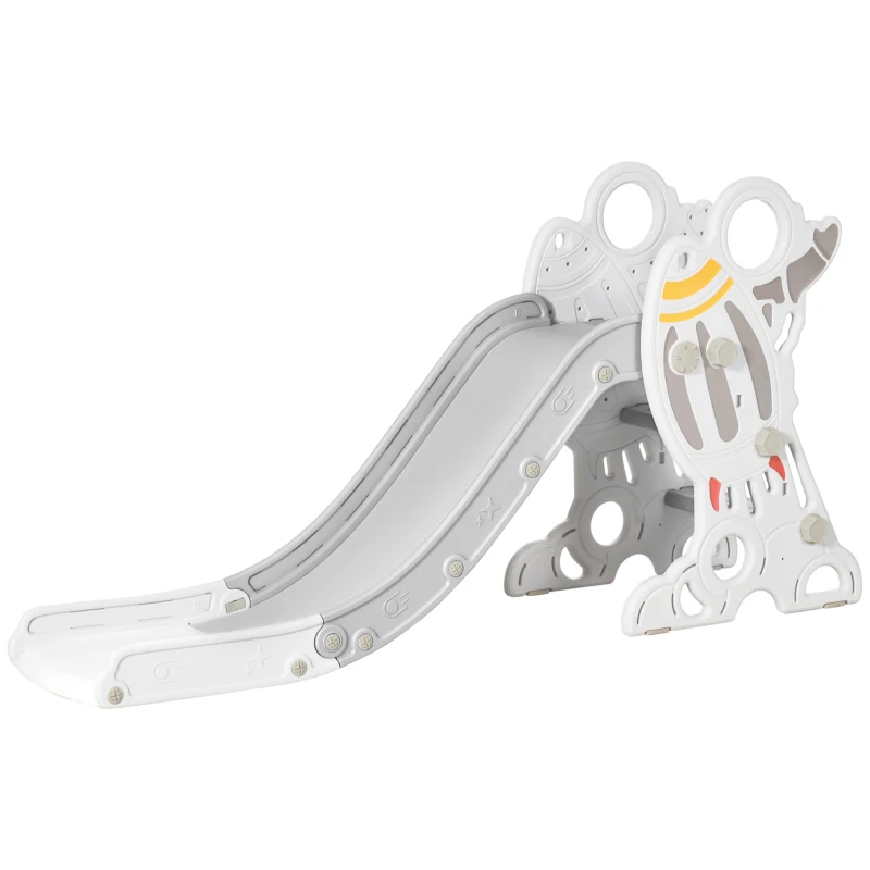 AIYAPLAY Escorregador para Crianças de 18-36 Meses com 3 Degraus Antiderrapantes 157x46,5x80 cm Cinza