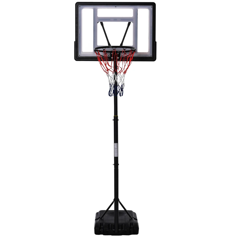 HOMCOM 1.55-2.1m Basketball Hoop and Stand w/ Fillable Base, Wheels